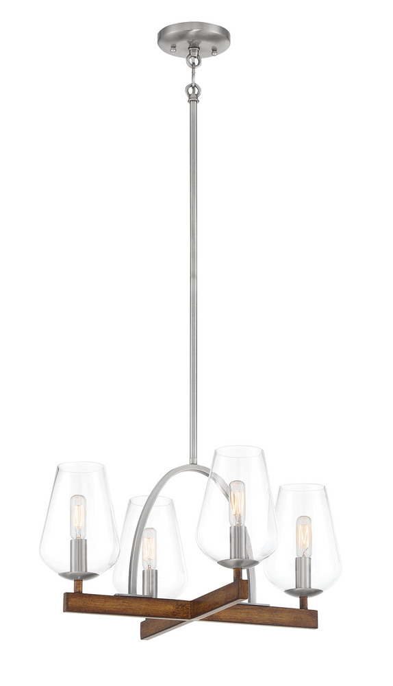 BIRNAMWOOD - 4 LIGHT CONVETIBLE CHANDELIER / SEMI FLUSH
