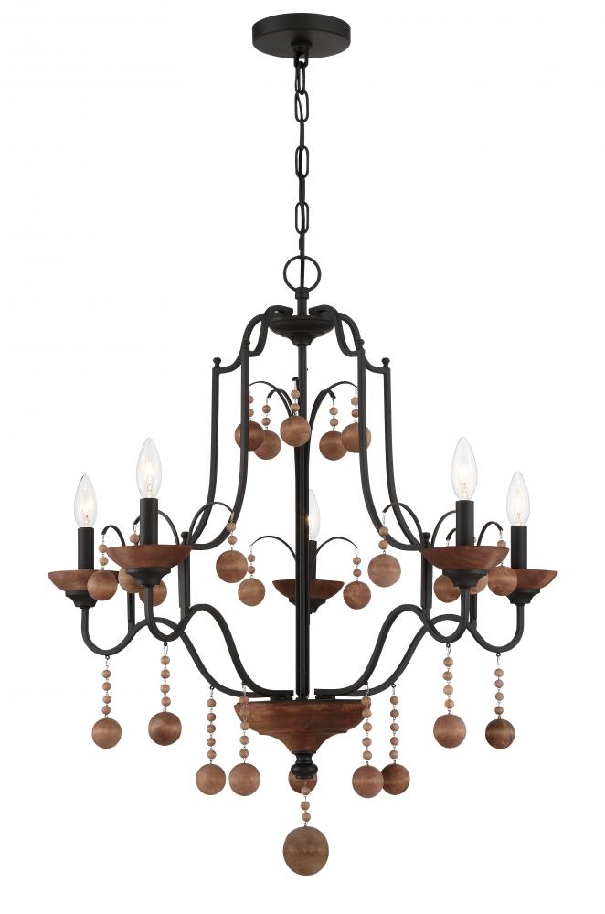 COLONIAL CHARM - 5 LIGHT CHANDELIER