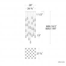 Schonbek Beyond BPD21225S-AB - Hibiscus 25 Light 120-277V Multi-Light Pendant (Square Canopy) in Aged Brass with Clear Optic Crys