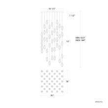 Schonbek Beyond BPD21241S-AB - Hibiscus 41 Light 120-277V Multi-Light Pendant (Square Canopy) in Aged Brass with Clear Optic Crys