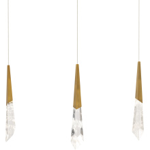 Schonbek Beyond BPD31403L-AB - Solitude 3 Light 120-277V Multi-Light Pendant (Linear Canopy) in Aged Brass with Optic Haze Quartz