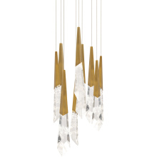 Schonbek Beyond BPD31409-AB - Solitude 9 Light 120-277V Multi-Light Pendant (Round Canopy) in Aged Brass with Optic Haze Quartz