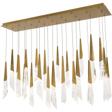 Schonbek Beyond BPD31423L-AB - Solitude 23 Light 120-277V Multi-Light Pendant (Linear Canopy) in Aged Brass with Optic Haze Quart