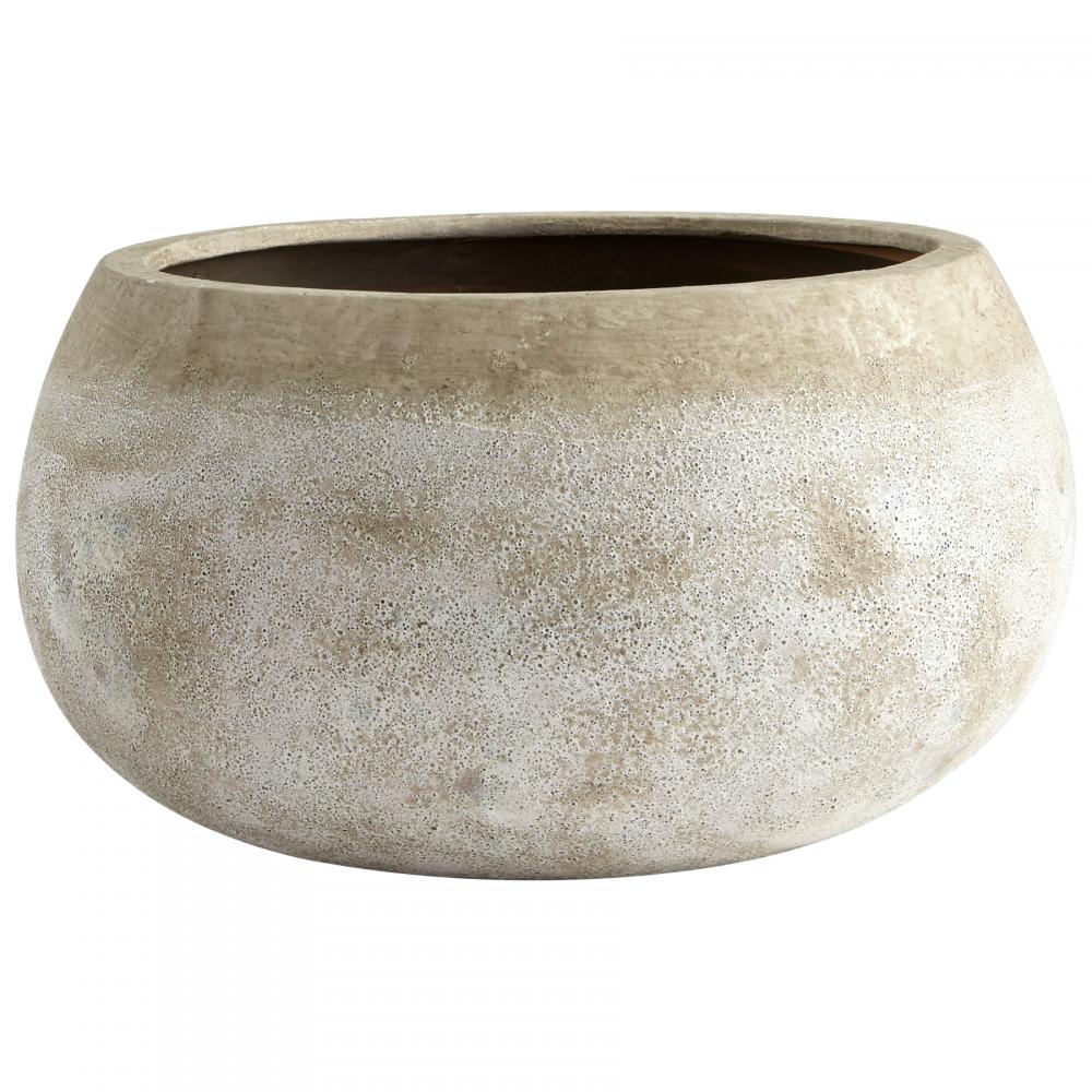 Round Stoney Planter Ash Stone - Large