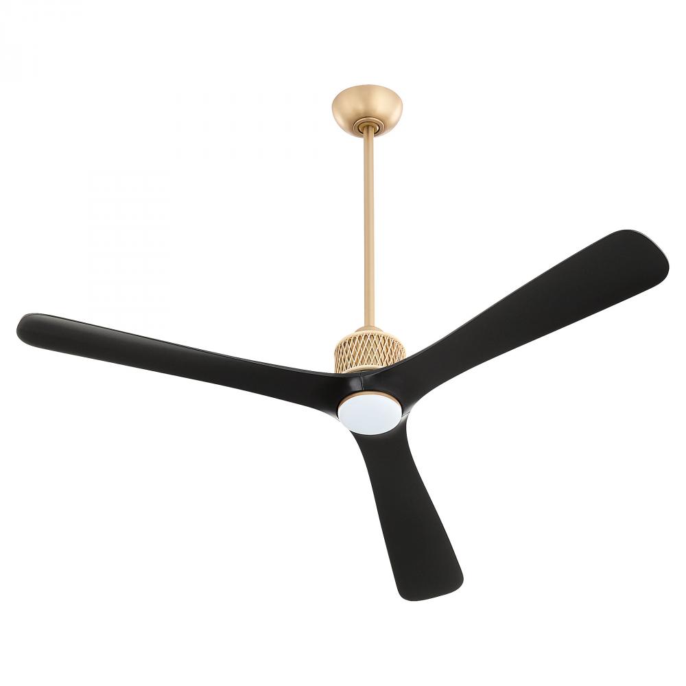 Shamal 60" Ceiling Fan Aged Brass - Matte Black