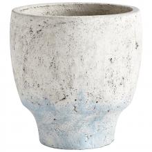 Cyan Designs 09609 - Venice Planter Antique White Blue Accents - Medium
