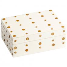 Cyan Designs 10658 - Dot Crown Container White And Brass - Small