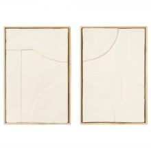 Cyan Designs 12176 - Oliver Diptych Panels Off-White Walnut - 2pc set