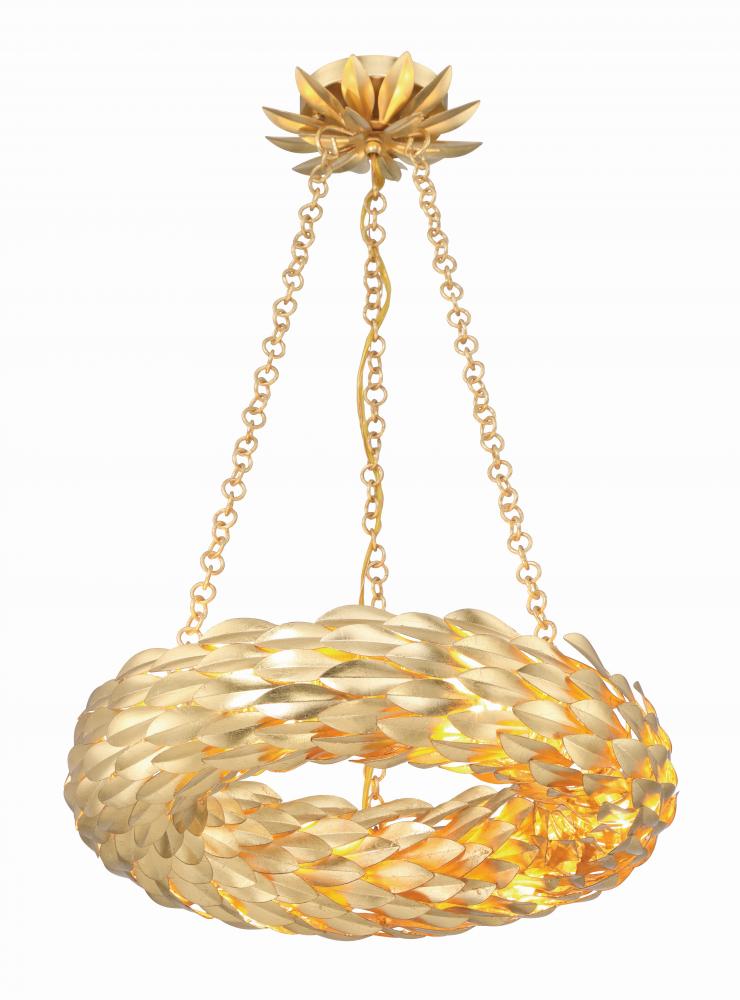 Broche 18'' LED Antique Gold Chandelier