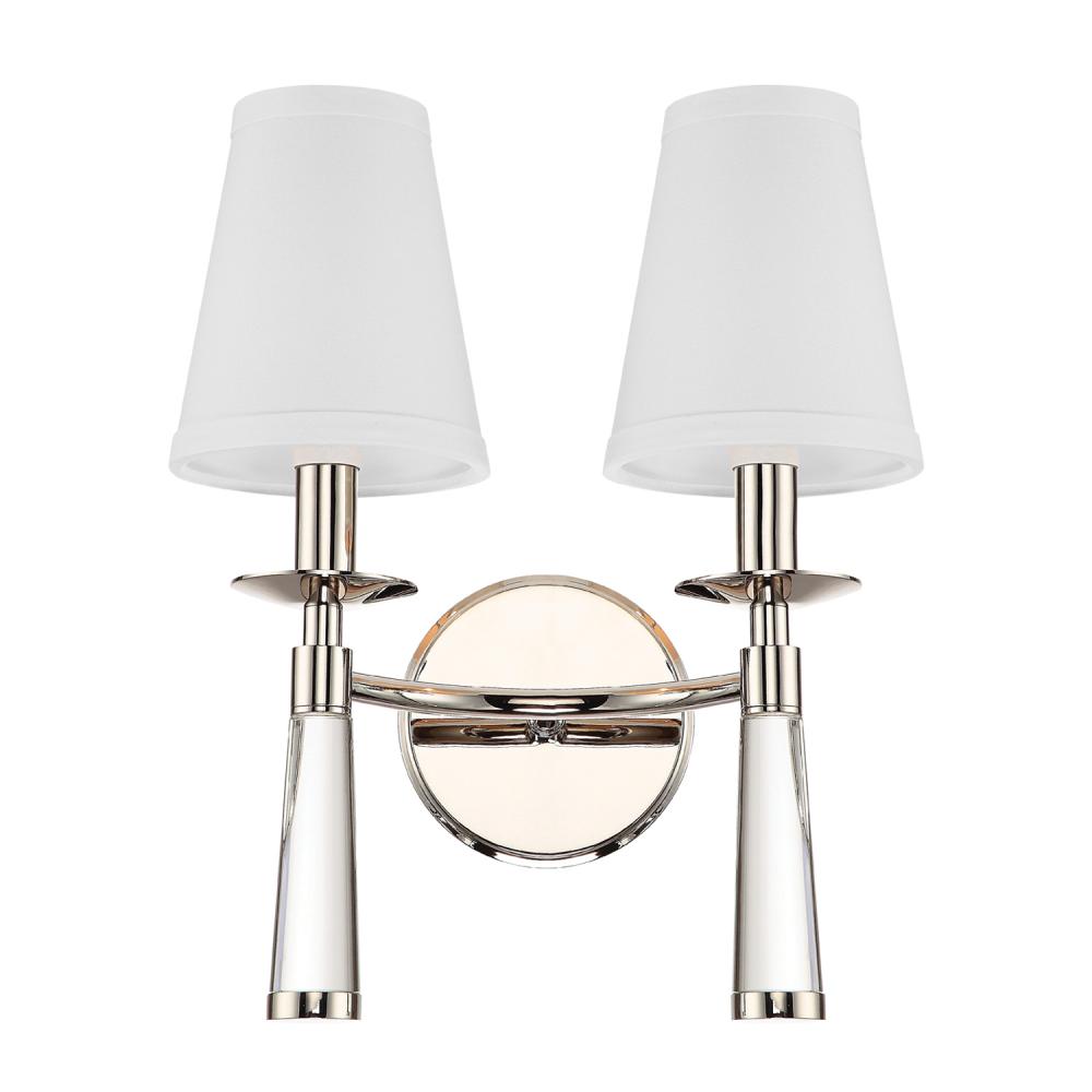 Baxter 2 Light Polished Nickel Sconce