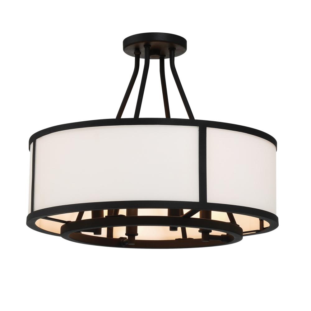 Bryant 18'' Black Forged Semi Flush Mount