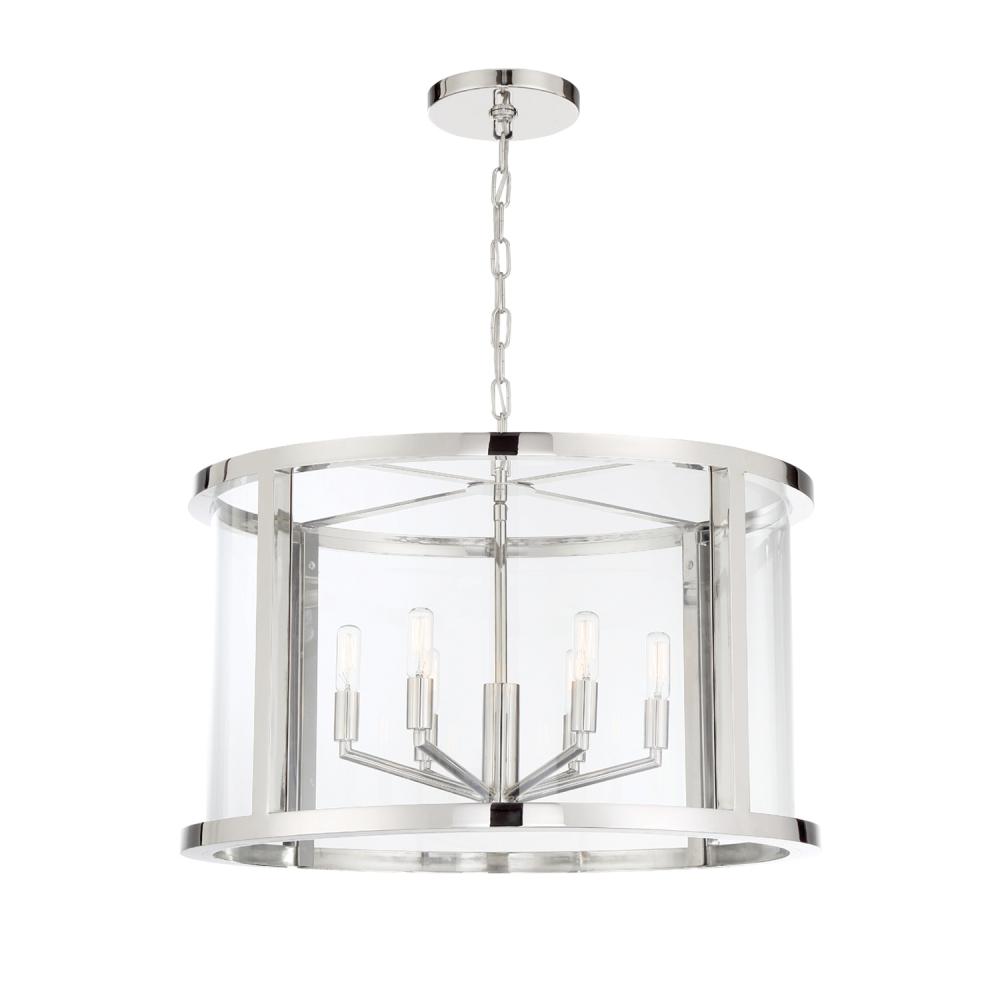 Libby Langdon Devon 24'' Polished Nickel Chandelier