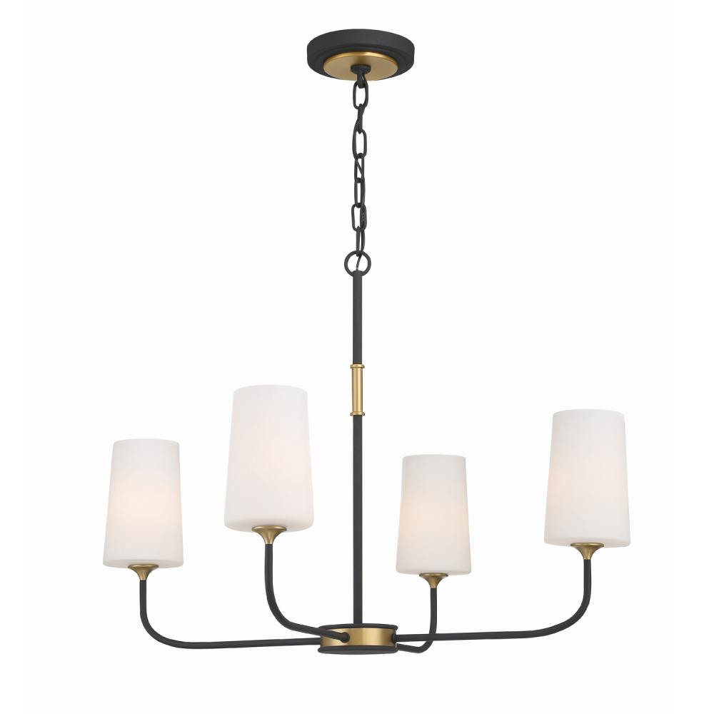 Niles 29'' Black Forged + Modern Gold Chandelier
