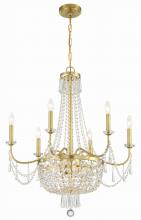 Crystorama HWD-7709-AG - Haywood 28'' Aged Brass Chandelier