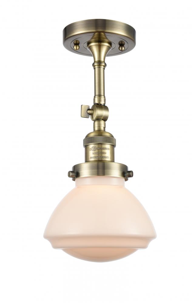 Olean - 1 Light - 7 inch - Antique Brass - Adjustable Semi-Flush Mount