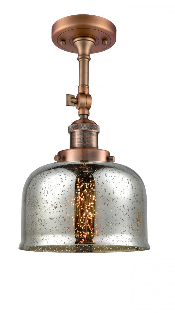 Bell - 1 Light - 8 inch - Antique Copper - Adjustable Semi-Flush Mount