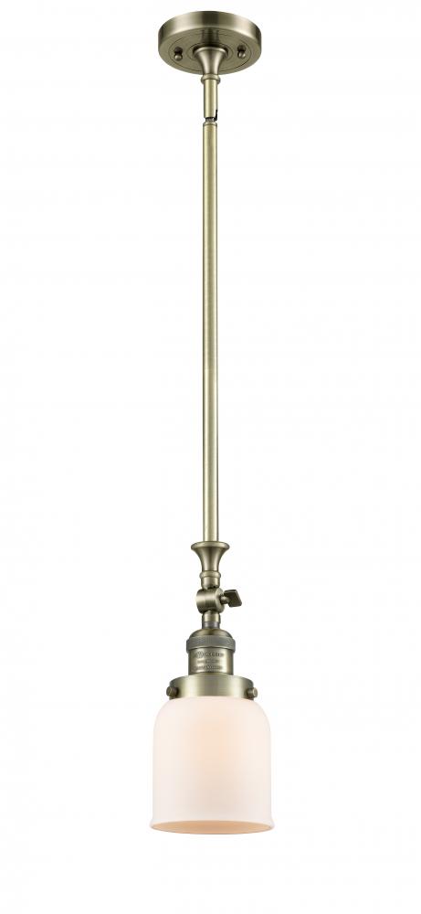 Bell - 1 Light - 5 inch - Antique Brass - Stem Hung - Adjustable Mini Pendant