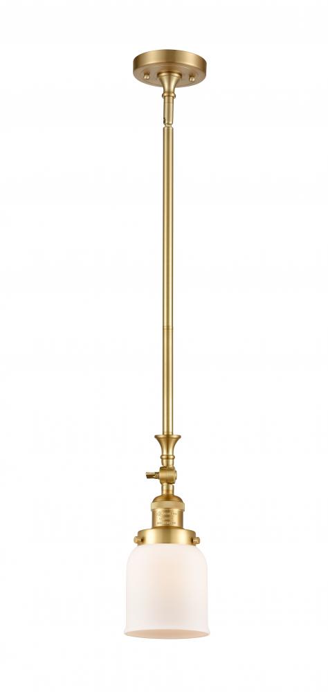 Bell - 1 Light - 5 inch - Satin Gold - Stem Hung - Adjustable Mini Pendant