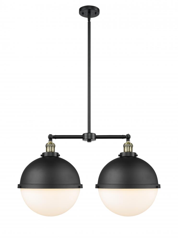 Hampden - 2 Light - 18 inch - Black Antique Brass - Stem Hung - Adjustable Island Light