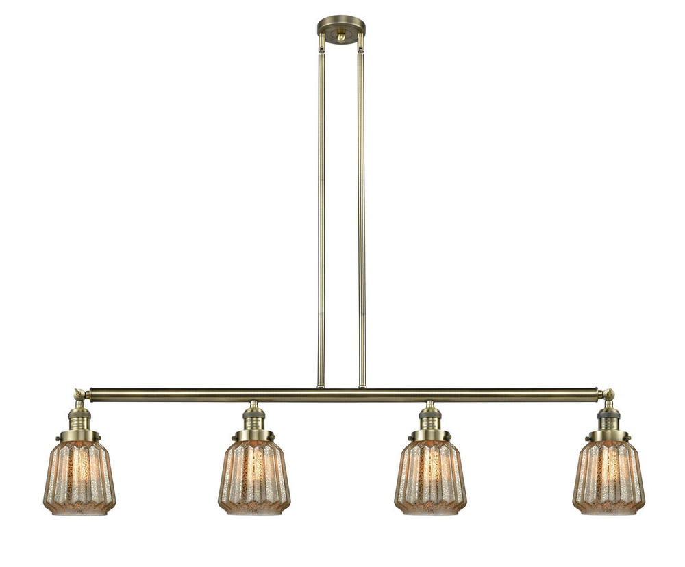 Chatham - 4 Light - 51 inch - Antique Brass - Stem Hung - Adjustable Island Light
