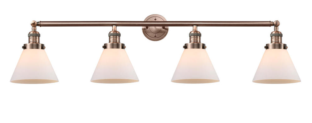 Cone - 4 Light - 44 inch - Antique Copper - Adjustable Bath Vanity Light