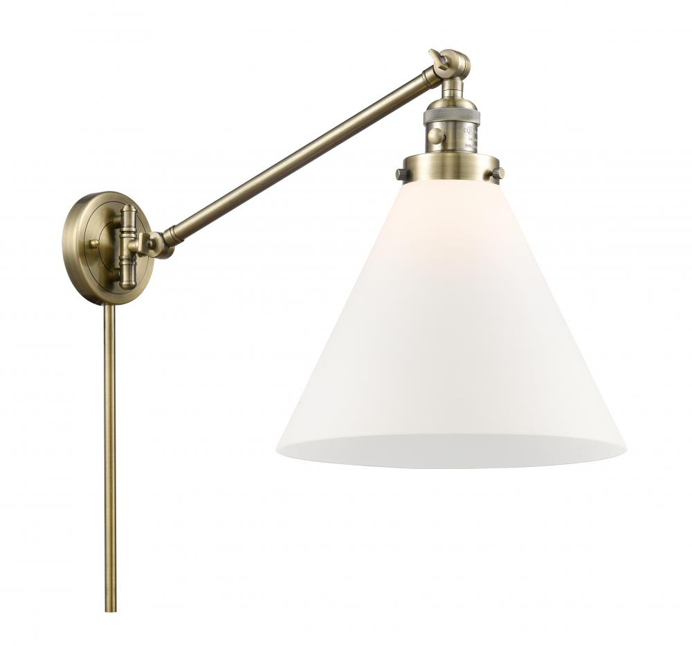 Cone - 1 Light - 12 inch - Antique Brass -Adjustable Swing Arm