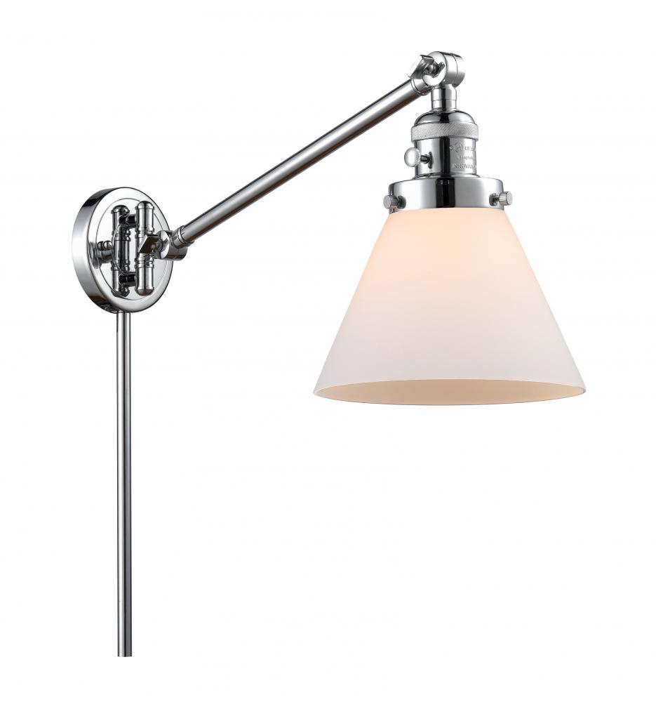 Cone - 1 Light - 8 inch - Polished Chrome -Adjustable Swing Arm