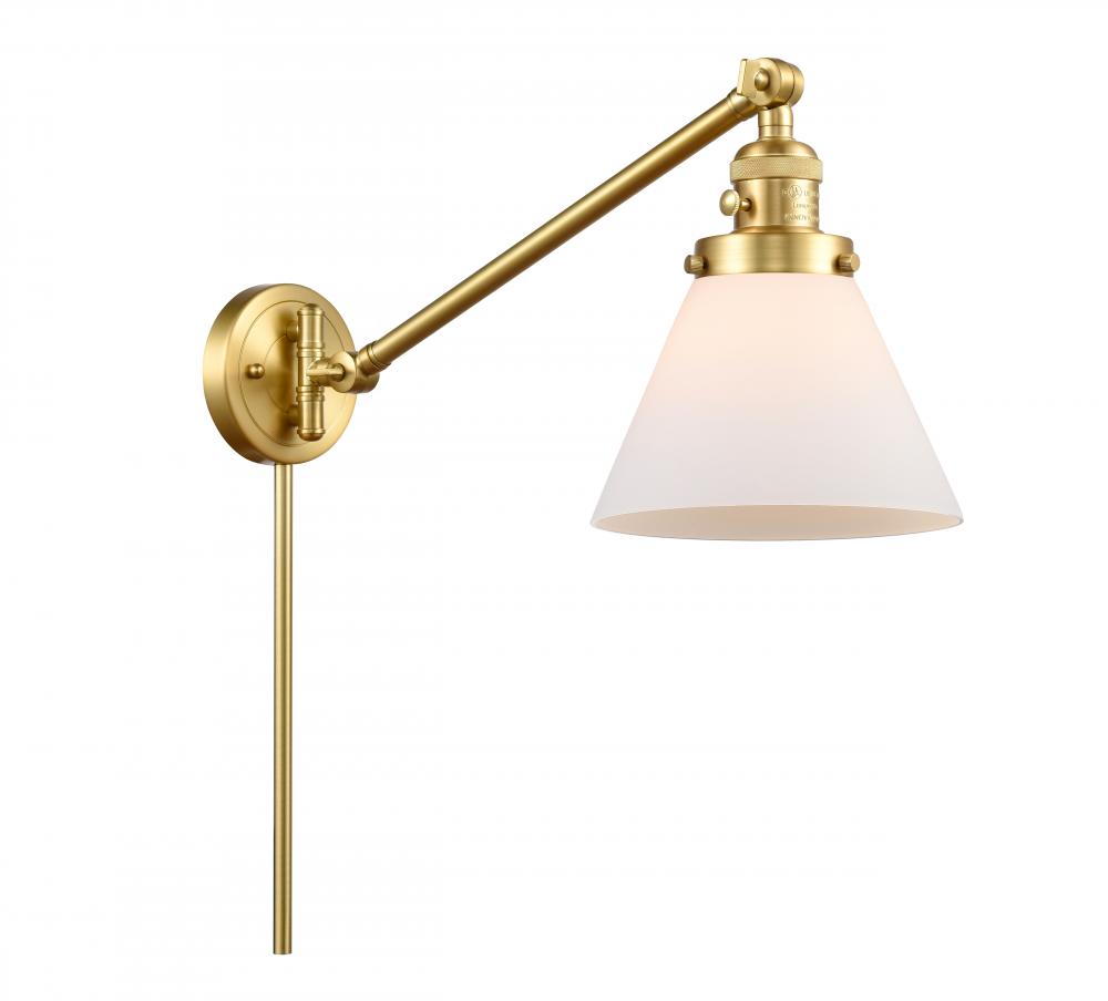 Cone - 1 Light - 8 inch - Satin Gold -Adjustable Swing Arm