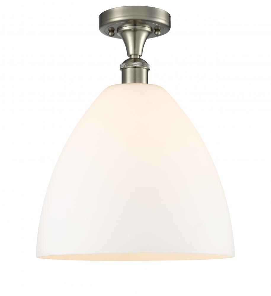 Bristol - 1 Light - 12 inch - Brushed Satin Nickel - Semi-Flush Mount
