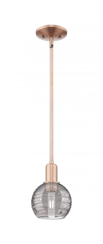 Athens Deco Swirl - 1 Light - 6 inch - Antique Brass - Mini Pendant