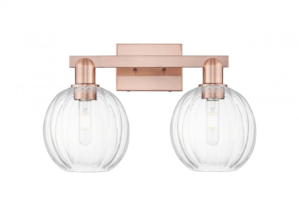Preston - 2 Light - 16 inch - Antique Brass - Bath Vanity Light