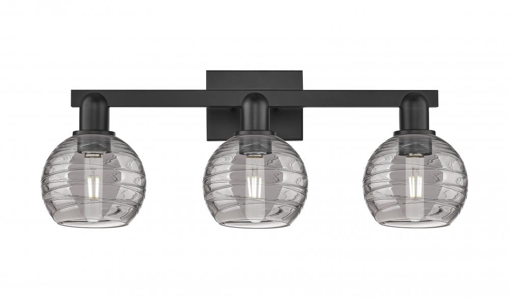 Athens Deco Swirl - 3 Light - 26 inch - Antique Brass - Bath Vanity Light