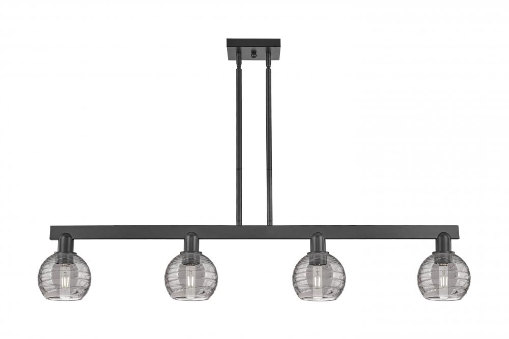 Athens Deco Swirl - 4 Light - 48 inch - Antique Brass - Cord hung - Island Light