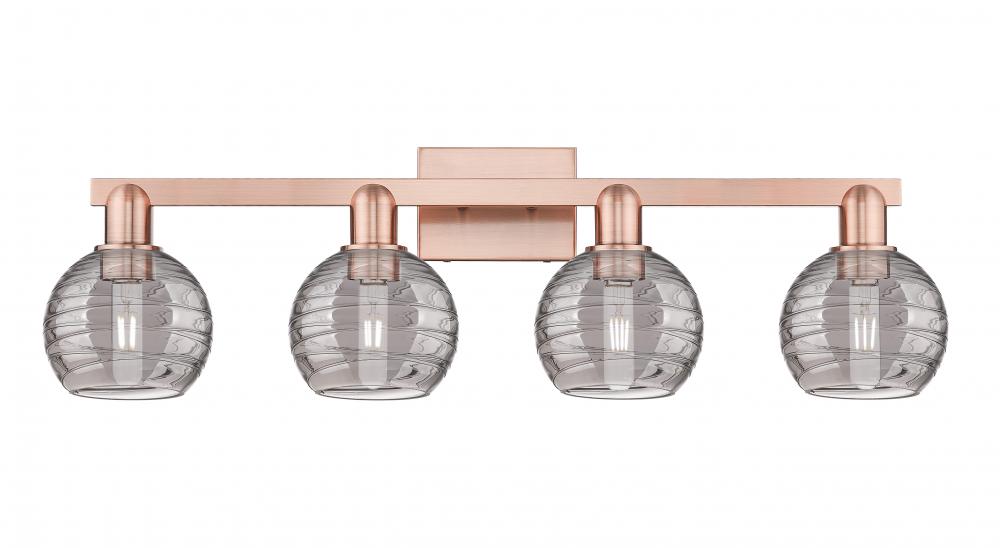 Athens Deco Swirl - 4 Light - 36 inch - Antique Brass - Bath Vanity Light