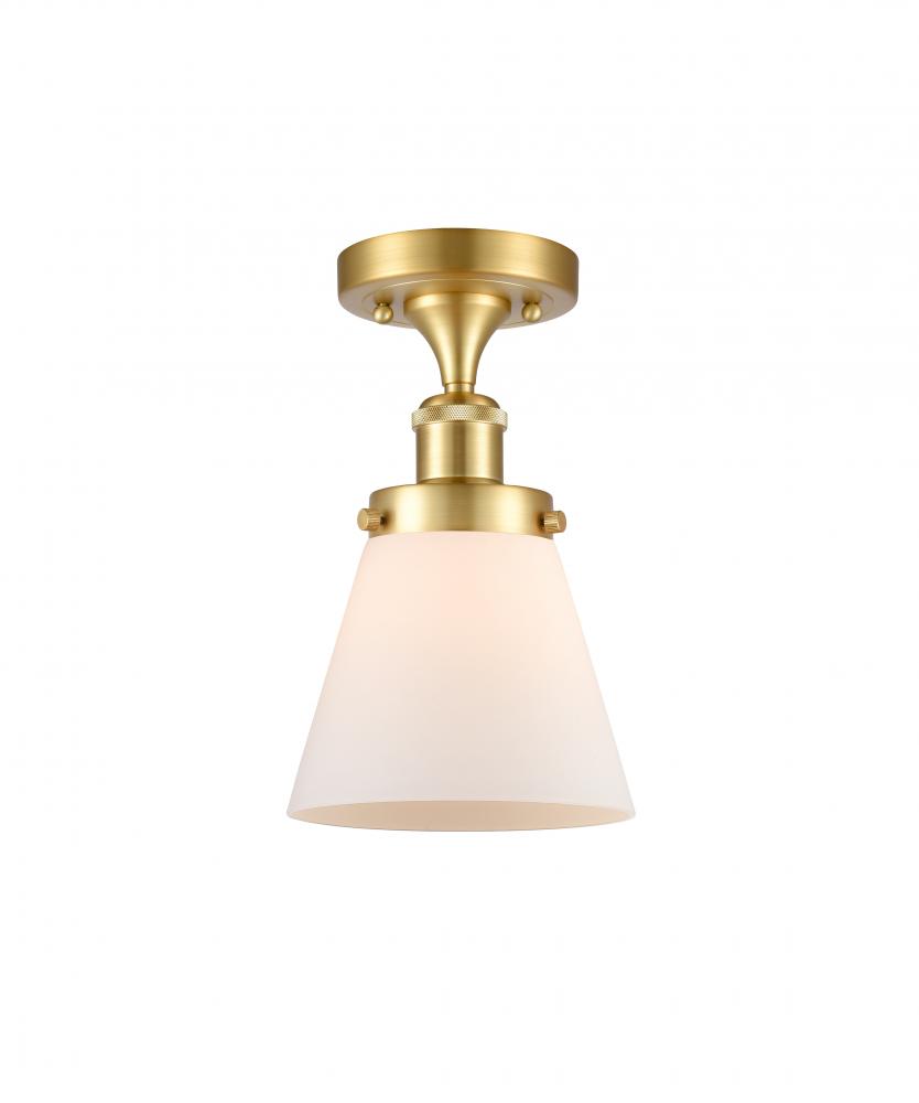 Cone - 1 Light - 6 inch - Satin Gold - Flush Mount