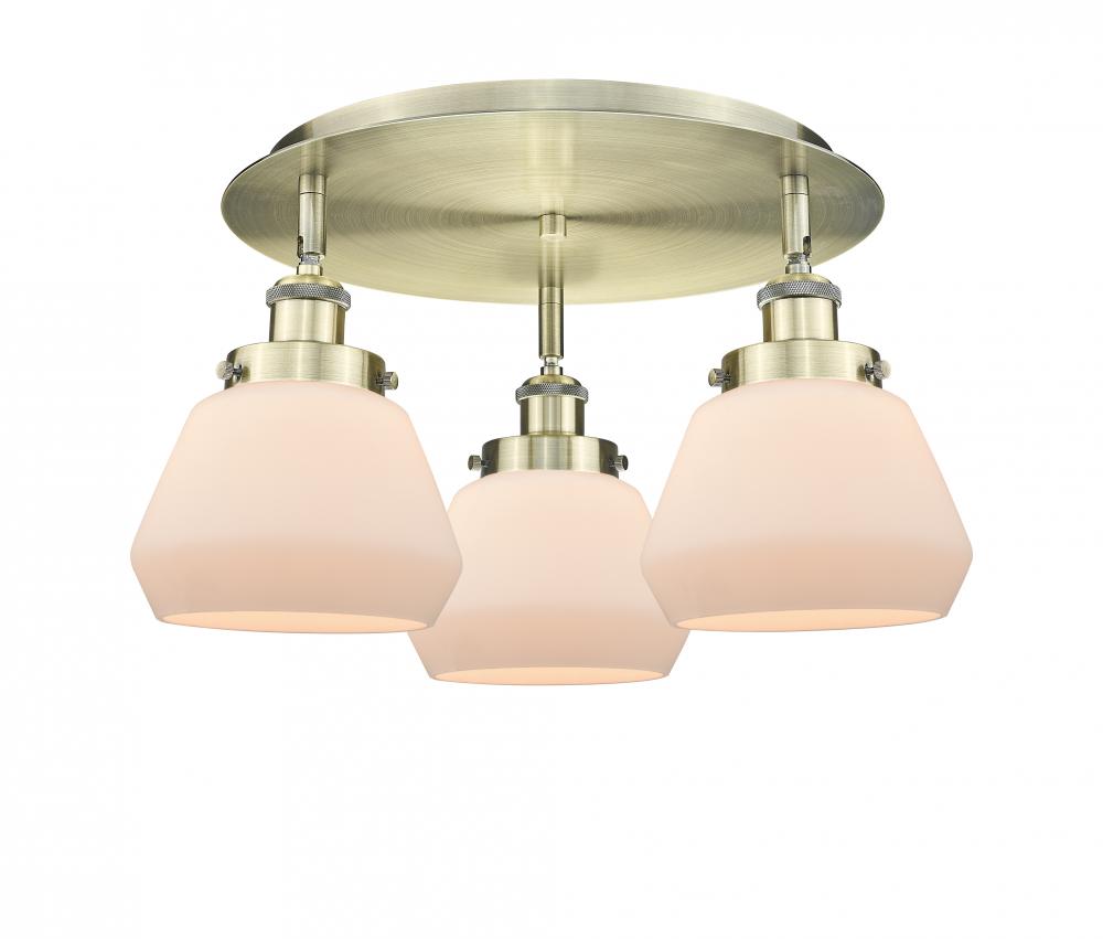 Fulton - 3 Light - 19 inch - Antique Brass - Flush Mount