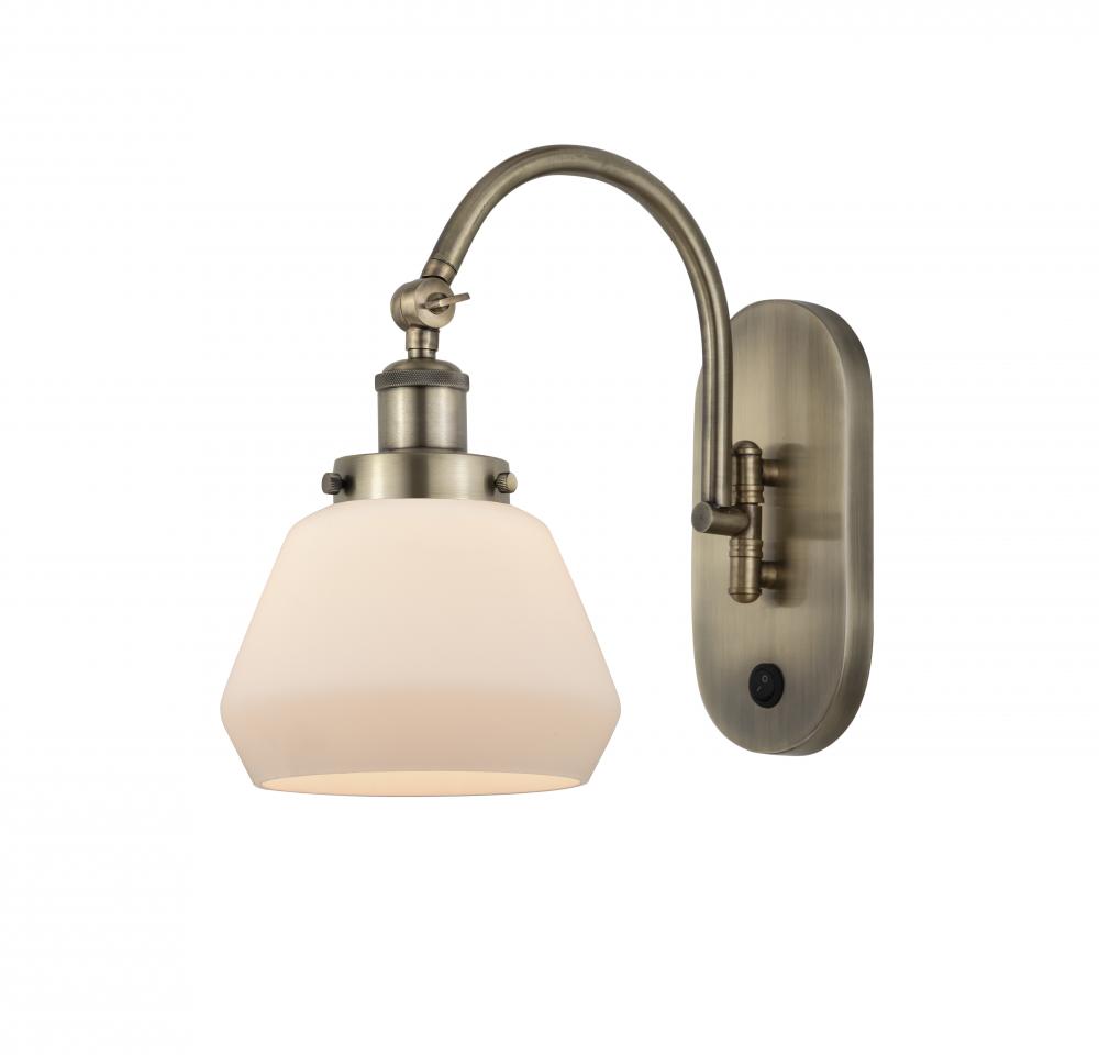 Fulton - 1 Light - 7 inch - Antique Brass - Adjustable Swing Arm