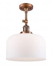 Innovations Lighting 201F-AC-G71-L - Bell - 1 Light - 12 inch - Antique Copper - Adjustable Semi-Flush Mount