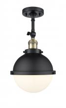 Innovations Lighting 201F-BAB-HFS-81-BK - Hampden - 1 Light - 9 inch - Black Antique Brass - Adjustable Semi-Flush Mount
