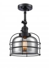 Innovations Lighting 201FSW-BK-G73-CE - Large Bell Cage 1 Light Semi-Flush Mount