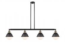 Innovations Lighting 214-BAB-HFS-61-BK - Hampden - 4 Light - 52 inch - Black Antique Brass - Stem Hung - Adjustable Island Light