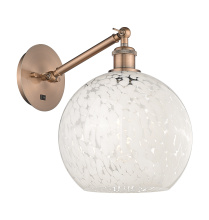 Innovations Lighting 317-1W-AC-G1216-10WM - White Mouchette - 1 Light - 10 inch - Antique Copper - Sconce