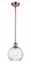 Innovations Lighting 516-1S-AC-G1214-8 - Twisted Swirl 1 Light 8 inch Mini Pendant