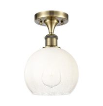 Innovations Lighting 616-1F-AB-G483-8OP - Brookhaven Globe - 1 Light - 8 inch - Antique Brass - Semi-Flush Mount