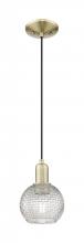 Innovations Lighting 716-1P-AB-G122C-6CL - Athens - 1 Light - 6 inch - Antique Brass - Cord hung - Mini Pendant