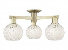 Innovations Lighting 716-3F-AB-G1216-6WM - White Mouchette - 3 Light - 24 inch - Antique Brass - Semi-Flush Mount