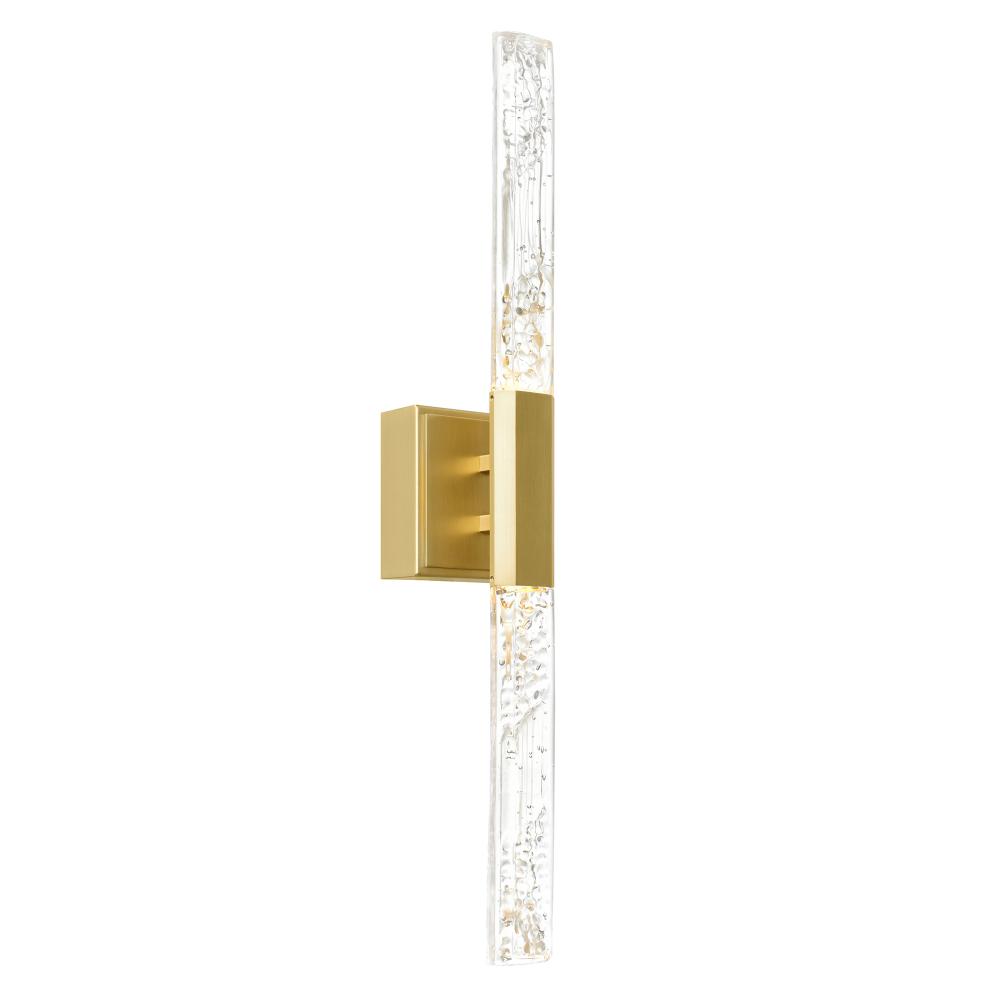 Greta Integrated LED 24in Brass Vanity Light with Handcrafted Glass