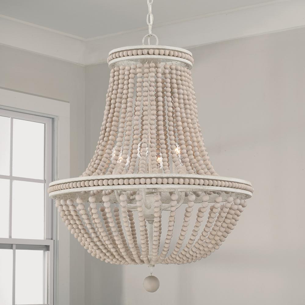 6-Light Beaded Chandelier