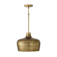Capital 360311THB - 15" W x 11.5" H 1-Light Handcrafted Pendant in Tibetan Hammered Brass