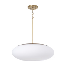Capital 360511AD - 20" W x 8.25" H 1-Light Pendant in Aged Brass with Soft White Glass Oval Globe